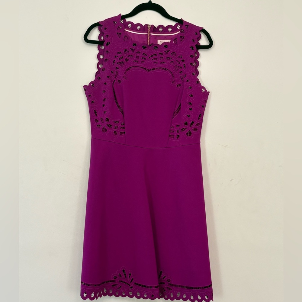 Ted Baker Magenta Lace Mini Dress